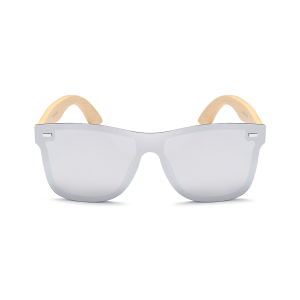 rimless sunglasses with bamboo legs