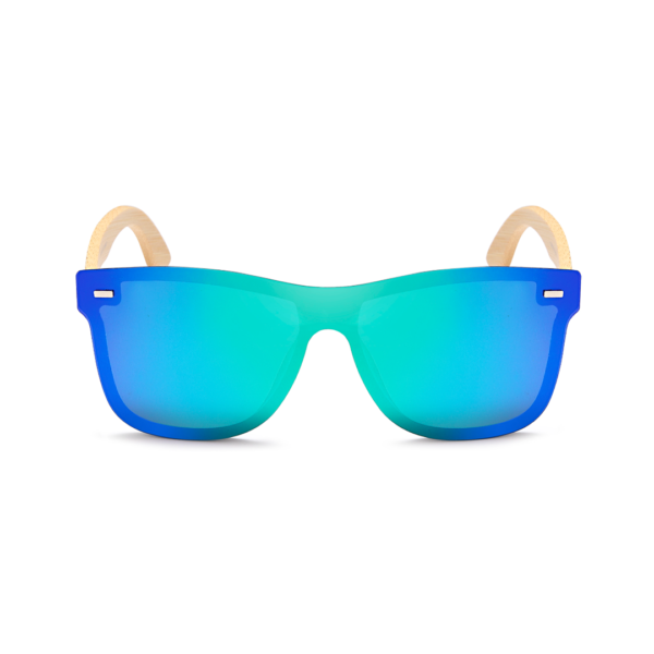 rimless sunglasses with bamboo legs