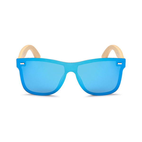 rimless sunglasses with bamboo legs