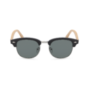 round sunglasses with bamboo legs