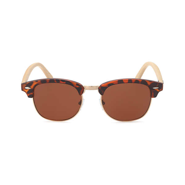 round sunglasses with bamboo legs
