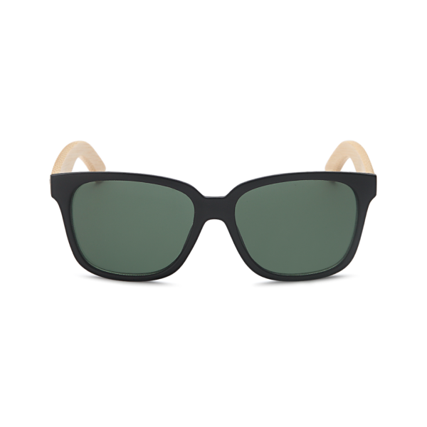 square sunglasses with bamboo legs
