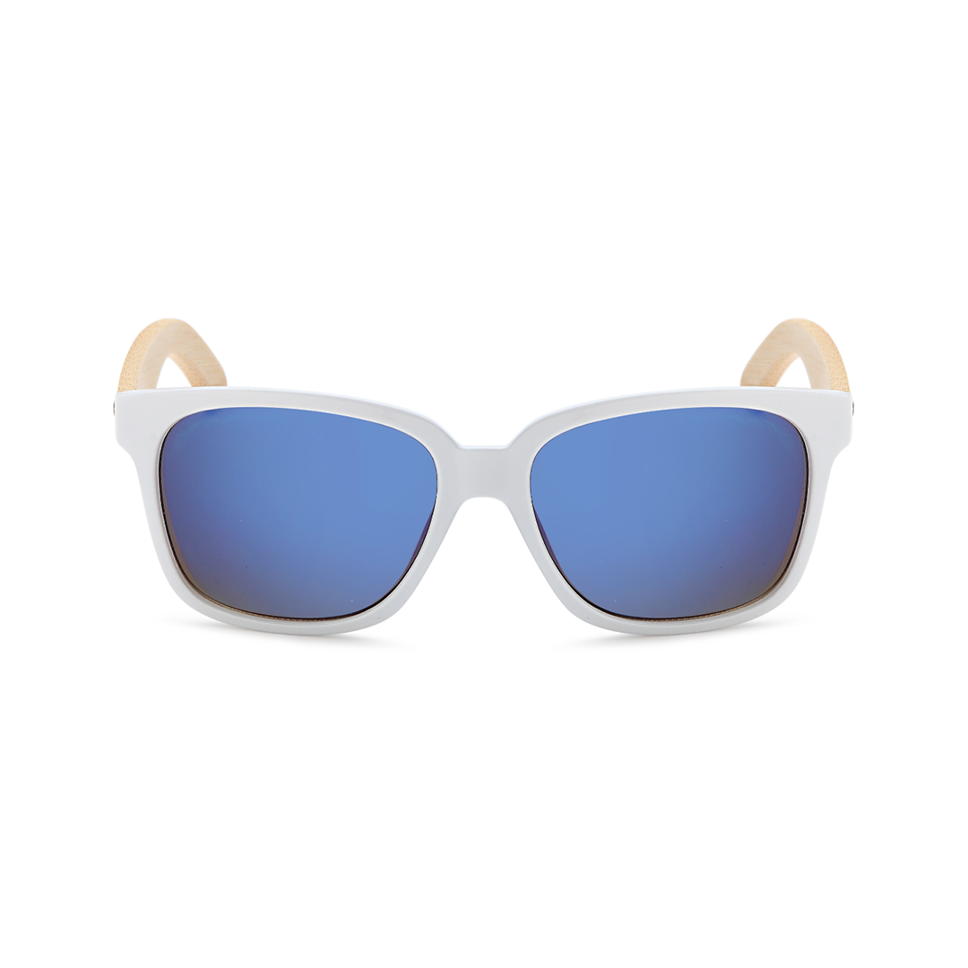 square sunglasses with bamboo legs