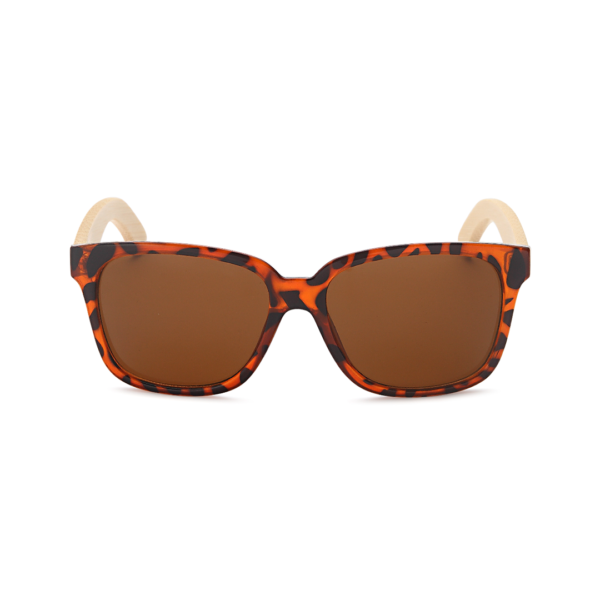 square sunglasses with bamboo legs