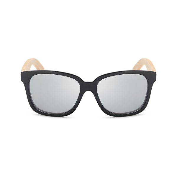 square sunglasses with bamboo legs