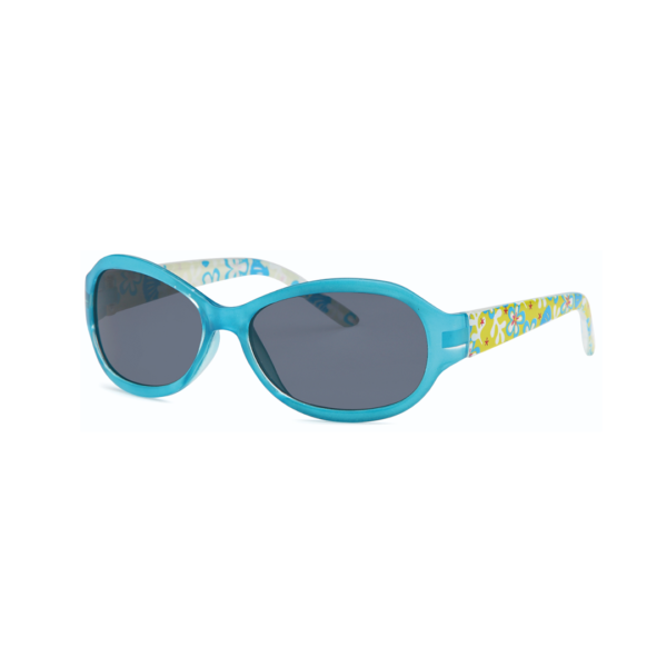 blue flower print oval kids sunglasses
