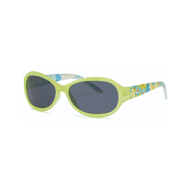 green flower print oval kids sunglasses