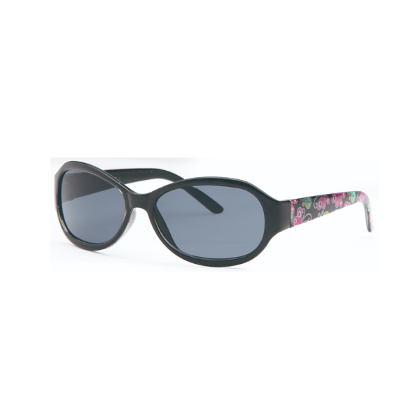 black flower print oval kids sunglasses