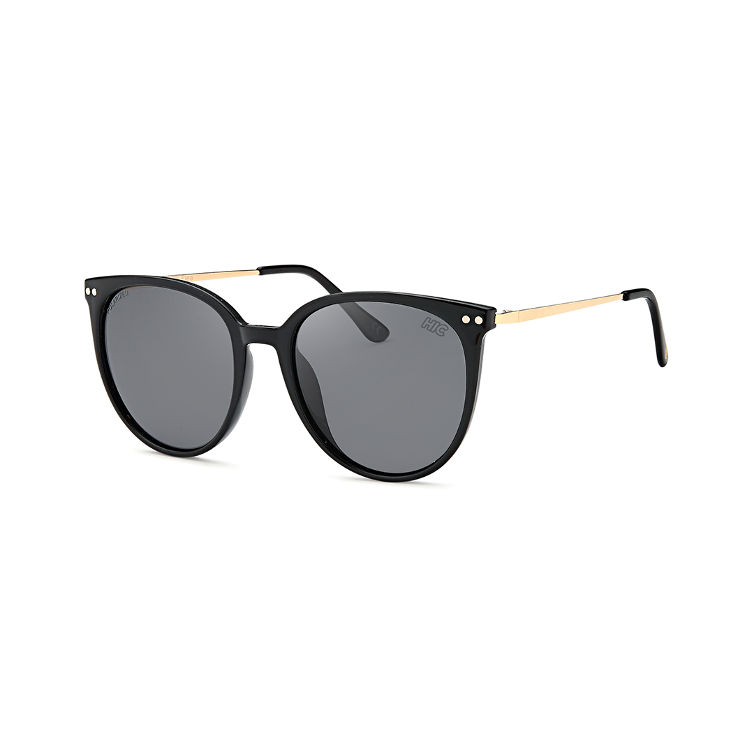 balck round women's cat eye premium sunglasses
