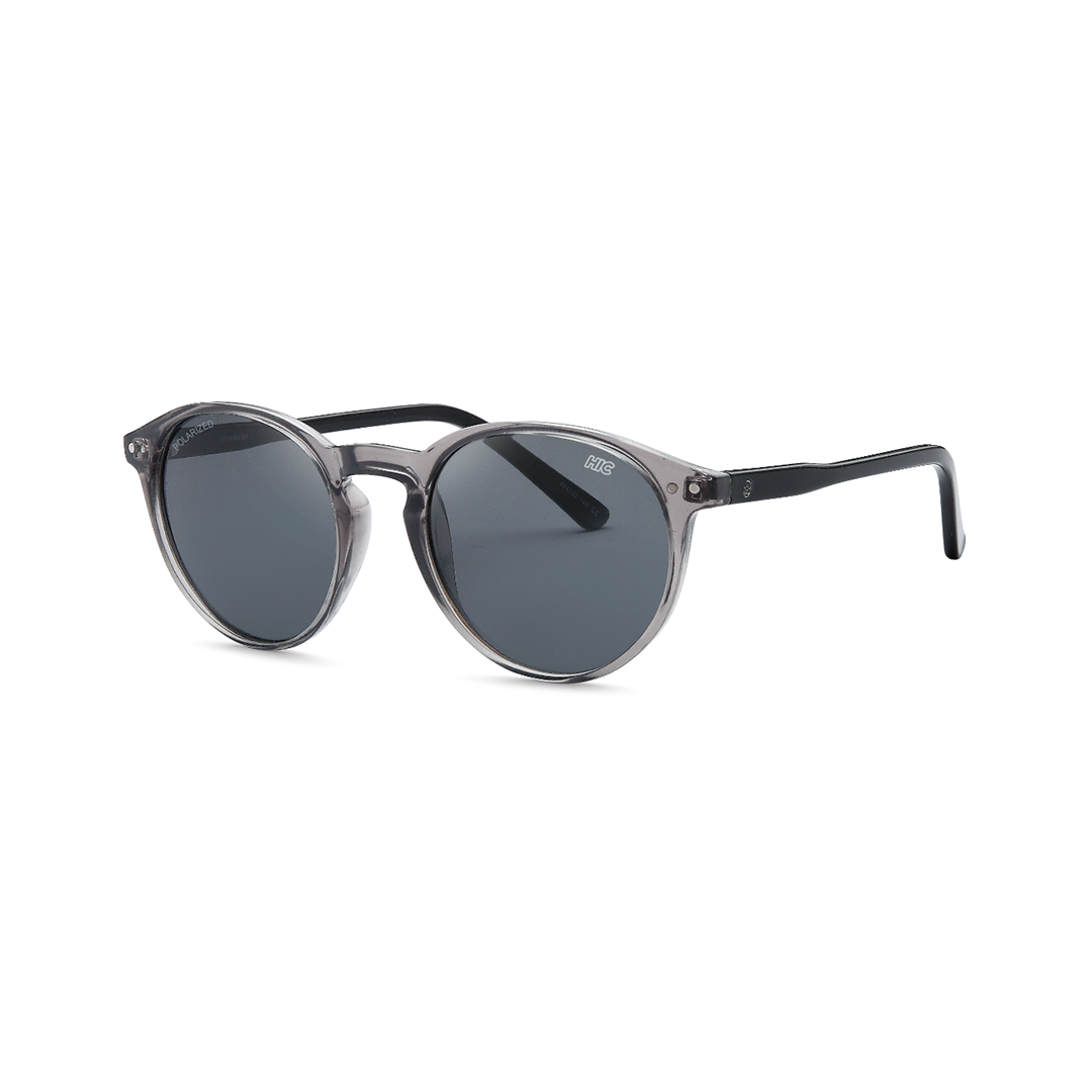 Round grey polarized sunglasses