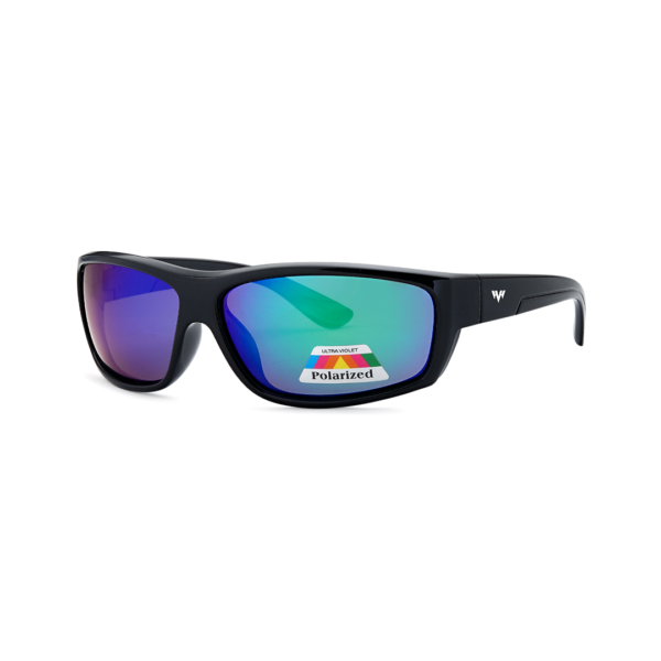 green mirror wrap polarized sunglasses