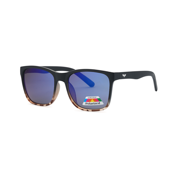 blue brown square polarized sunglasses