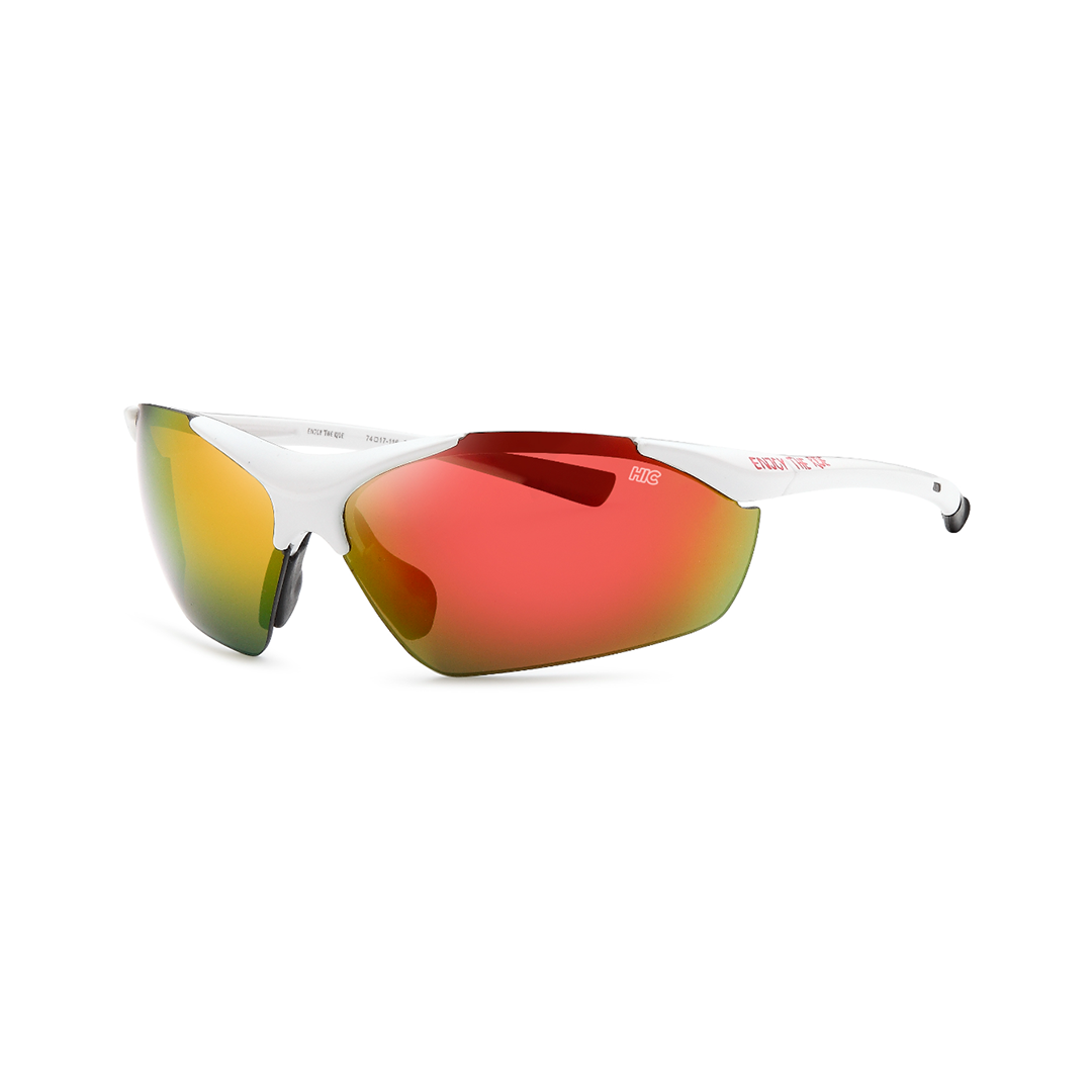 white rimless men's polarized sunglasses