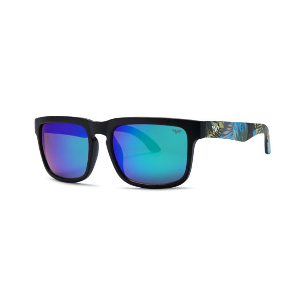 blue flower print square sunglasses