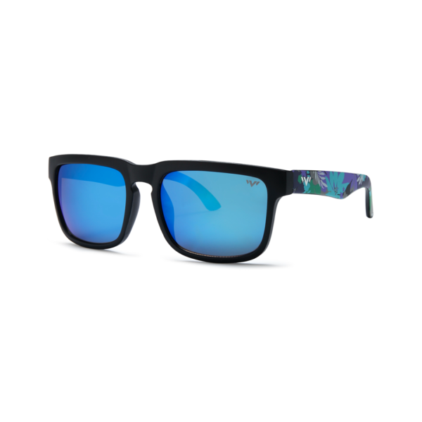 blue flower print square sunglasses