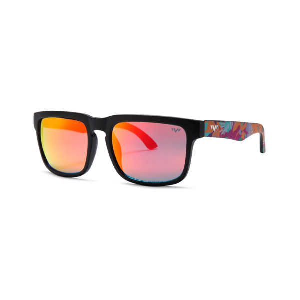 red flower print square sunglasses