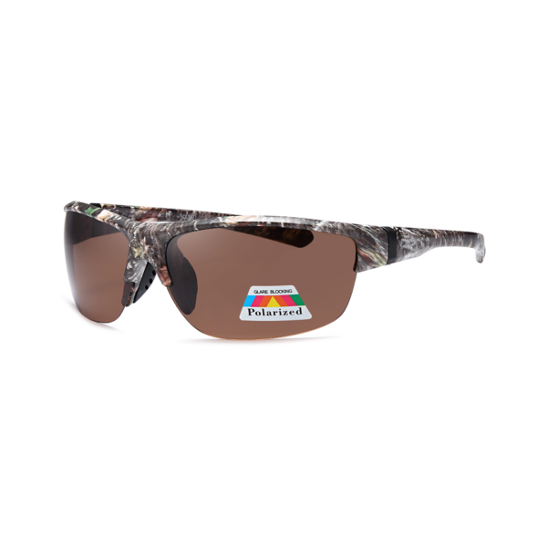 camo half frame polarized sunglasses
