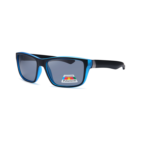 black and blue square polarized sunglasses