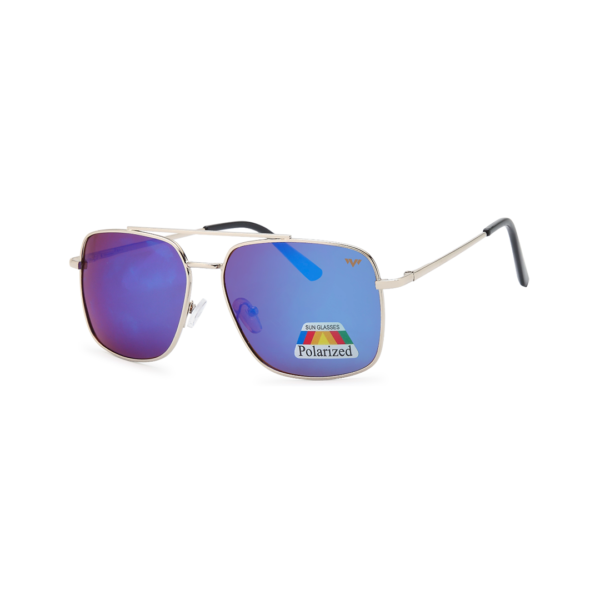 blue mirror square aviator polarized sunglasses
