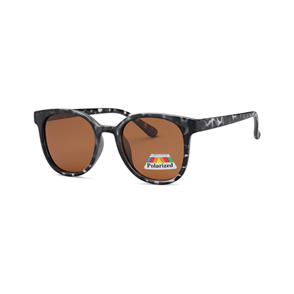 brown women's round polarized sunglasses