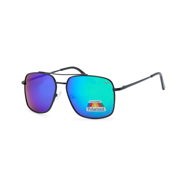 blue green mirror square aviator polarized sunglasses