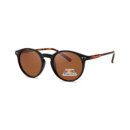 brown round unisex polarized sunglasses