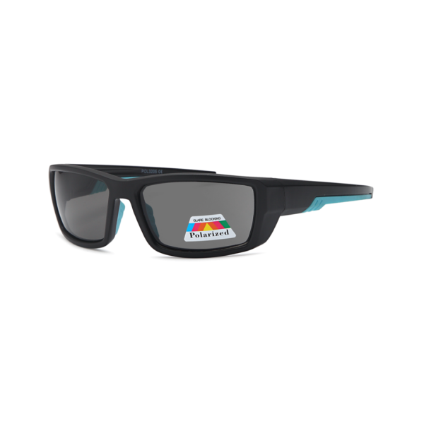 black and blue wrap polarized sunglasses