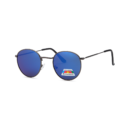 blue round metal polarized sunglasses