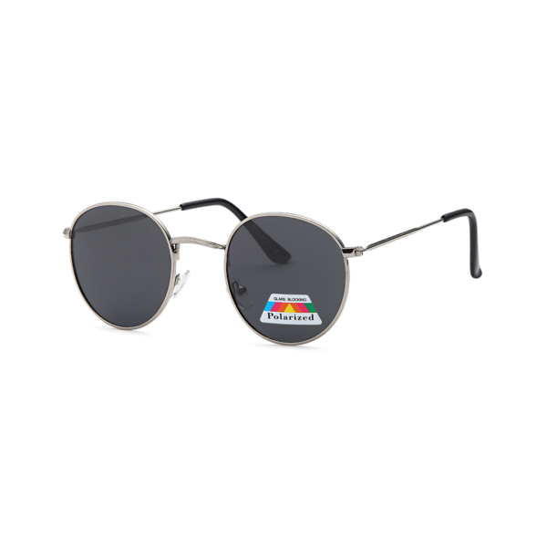 black round metal polarized sunglasses