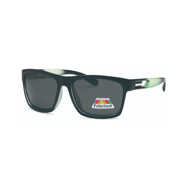 black and green square polarazied sunglasses