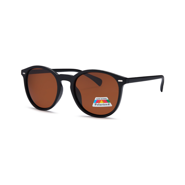 brown round women's polarized sunglasses