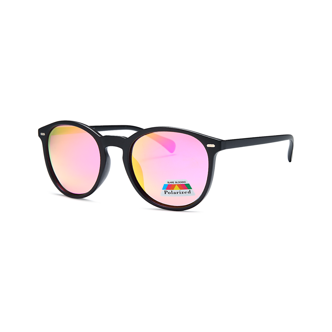 pink round women's polarized sunglasses