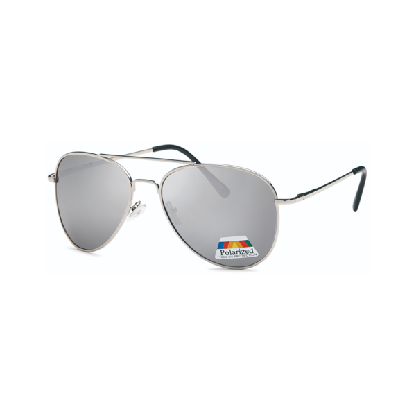silver polarized aviator sunglasses