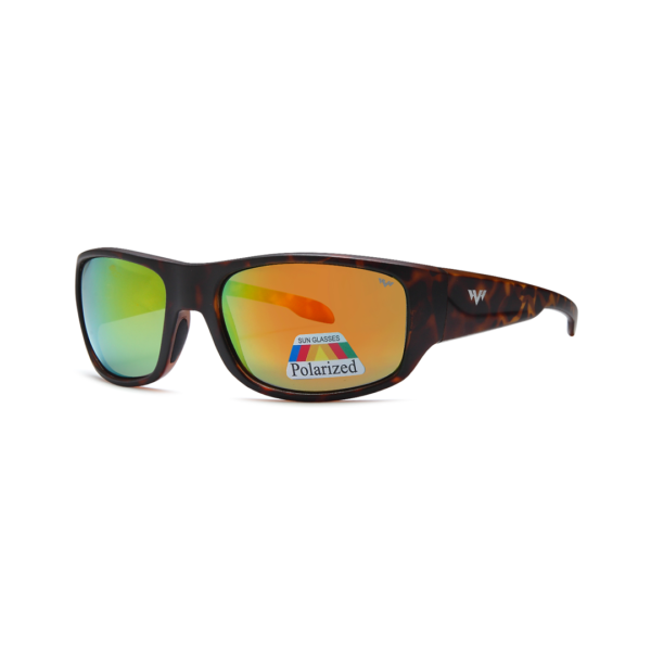 red mirror wrap men's polarized sunglasses