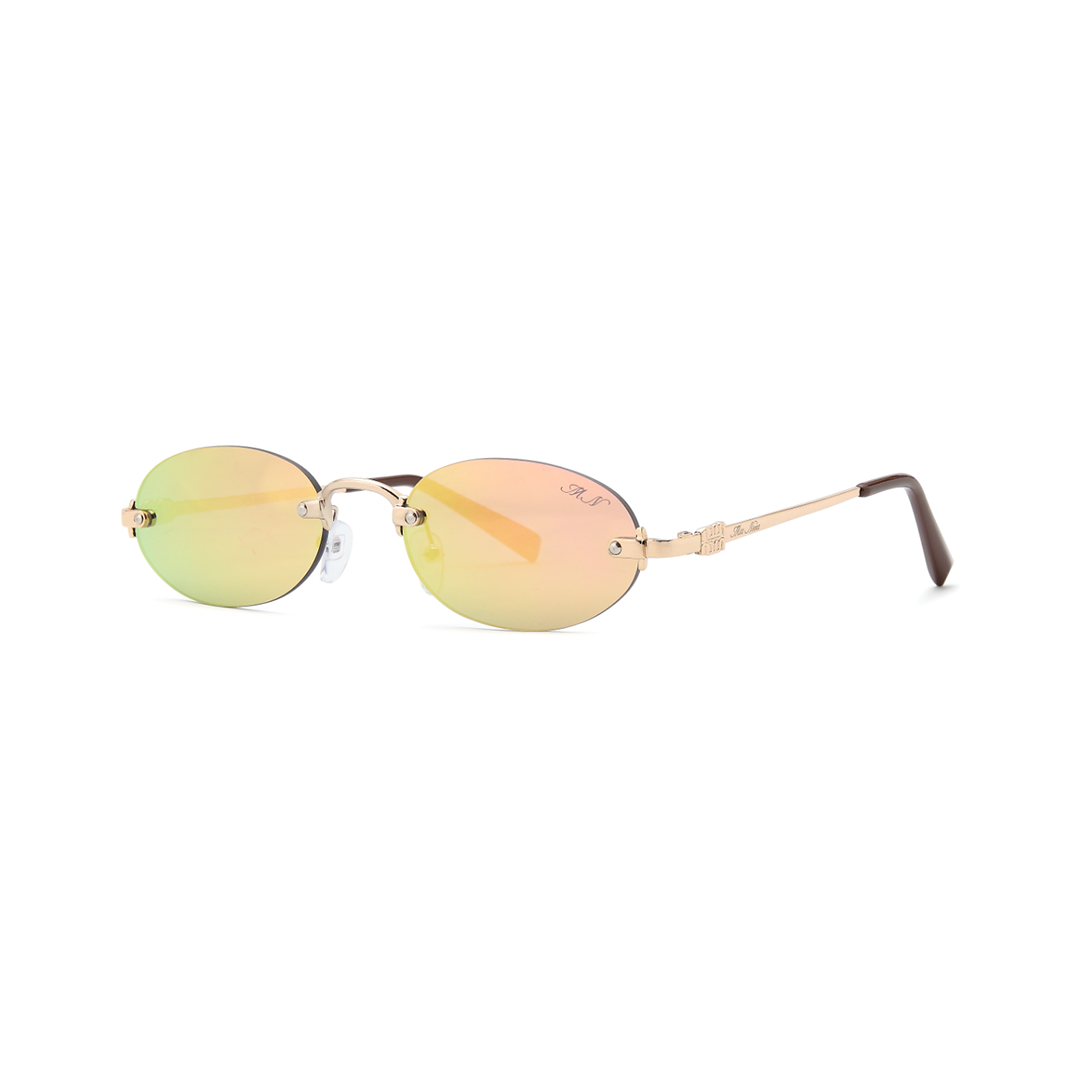 boutique metal small oval women's sunglasses