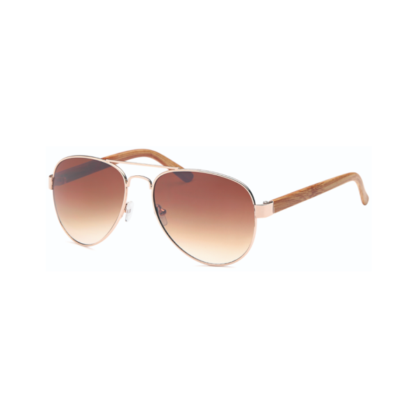 gold wood print leg aviator sunglasses
