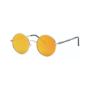 yellow round aviator women's sunglasses