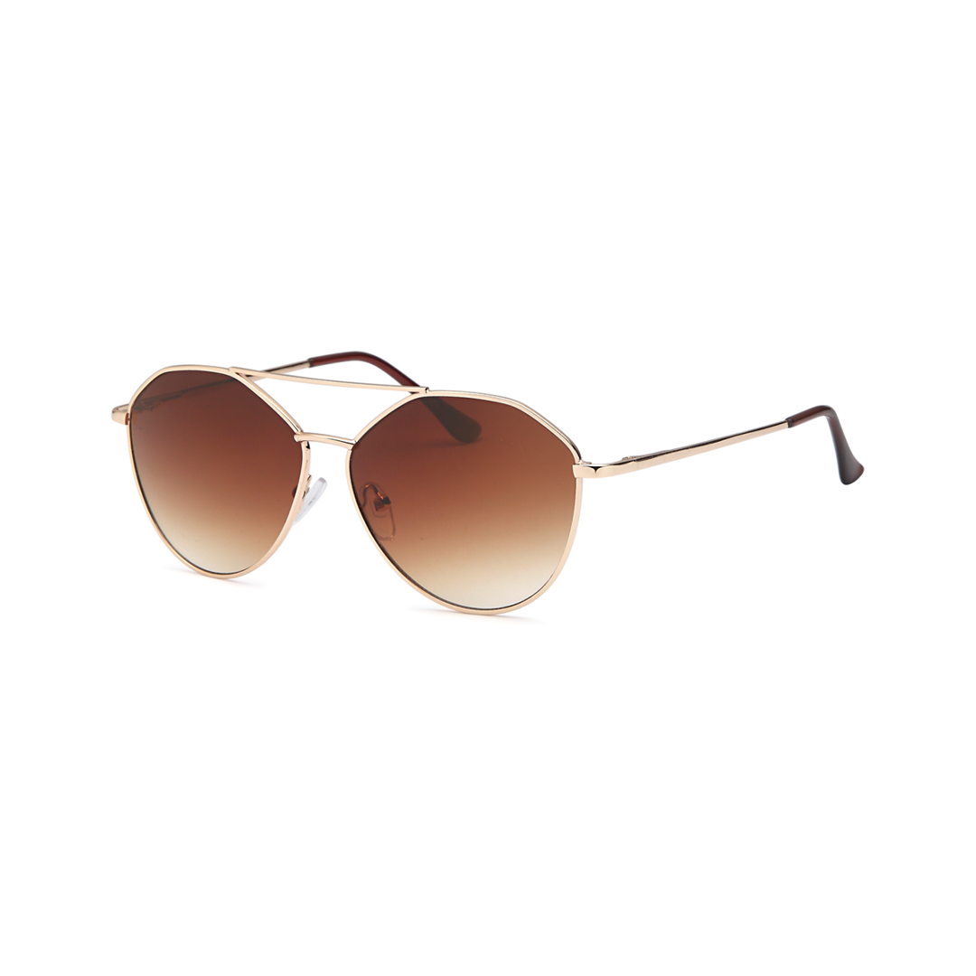 brown round aviator women's sunglasses