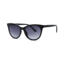 Black sunglasses with a glossy black frame and gradient lenses transitioning from dark at the top to lighter gray at the bottom, on a white backdrop.