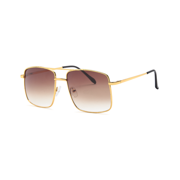 brown square aviator sunglasses