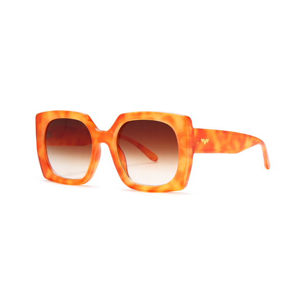 orange tortoise big square women's sunglasses