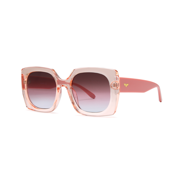 pink clear big square women's sunglasses