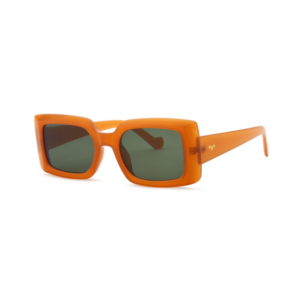 orange rectanglular women's sunglasses