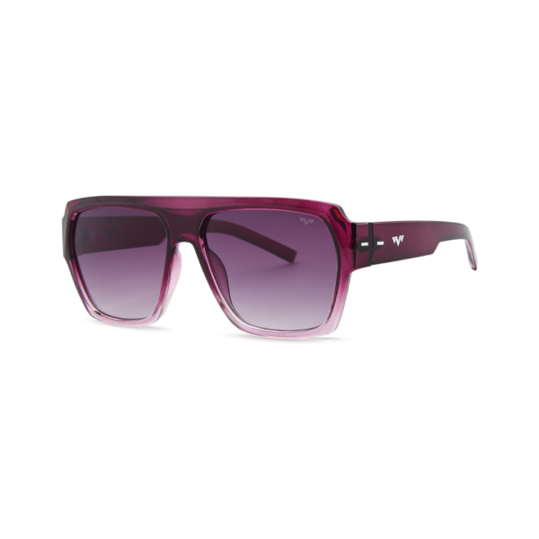 burgundy square flat brow women's sunglasses