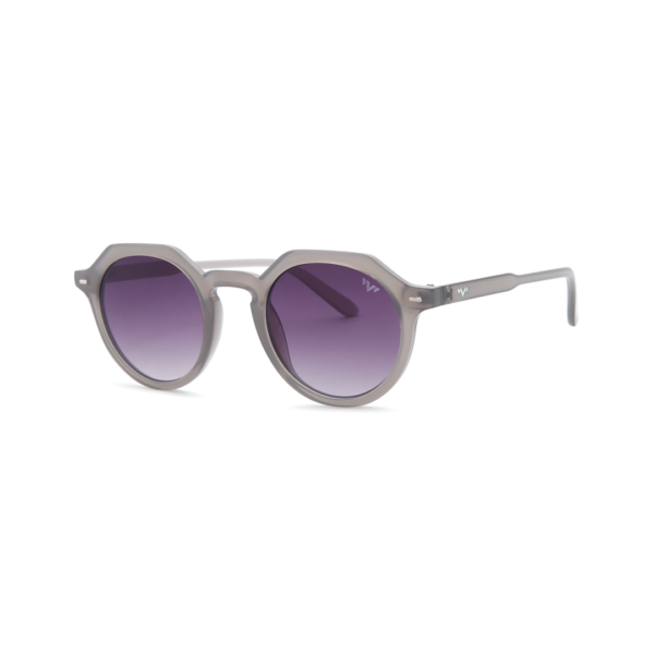 gray round women's sunglasses