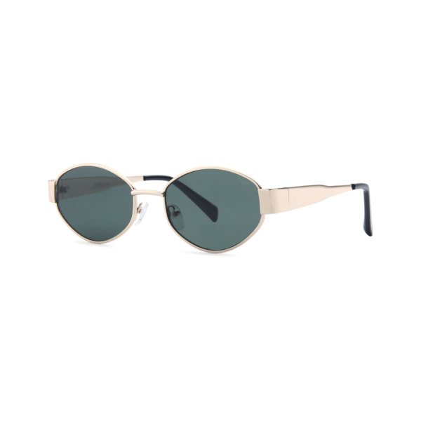 green oval metal women's sunglasses