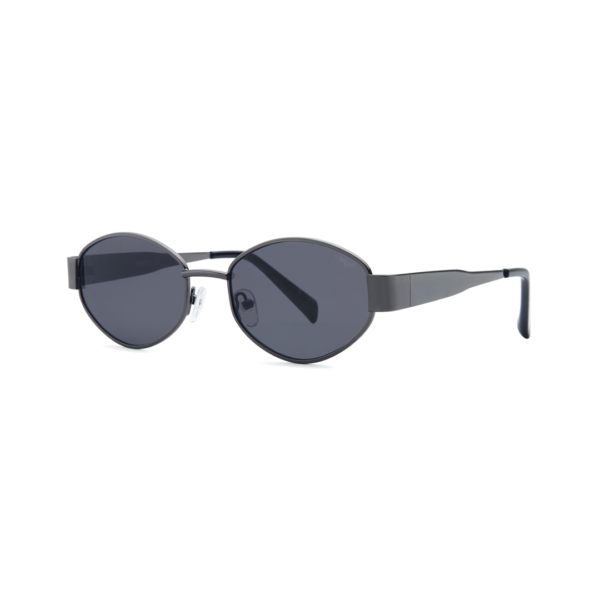 black oval metal women's sunglasses