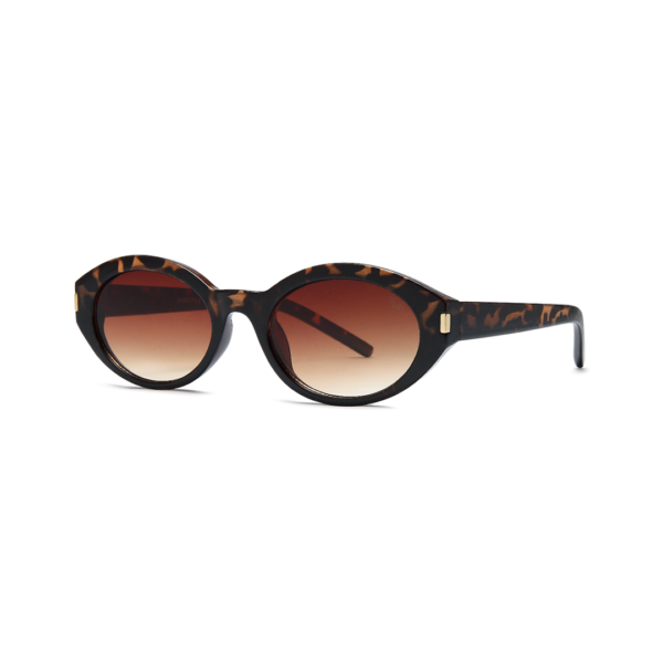 brown women's oval sunglasses