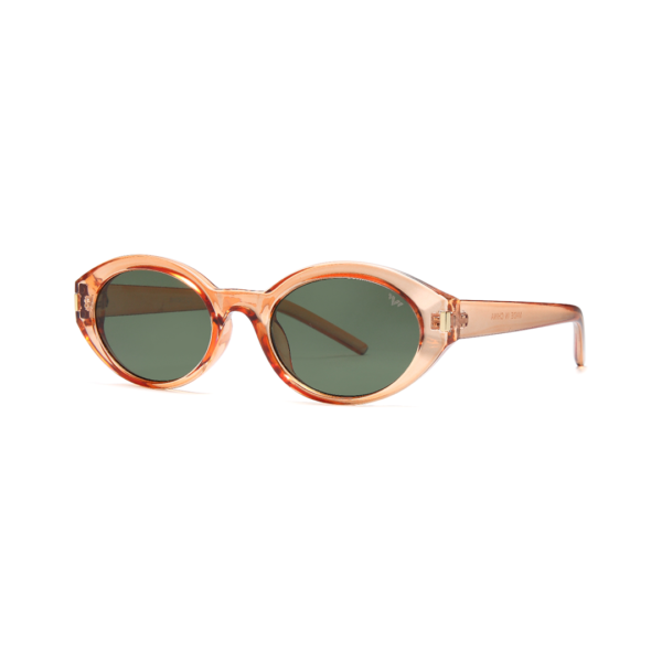 tan women's oval sunglasses