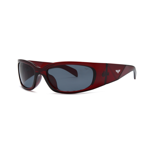 red women's wrap sunglasses